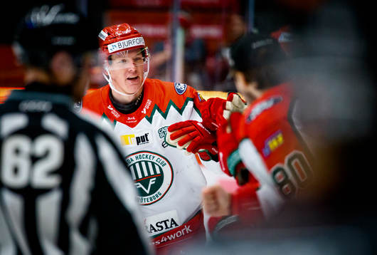 Frölundas Gustav Rydahl jublar vid 1-1