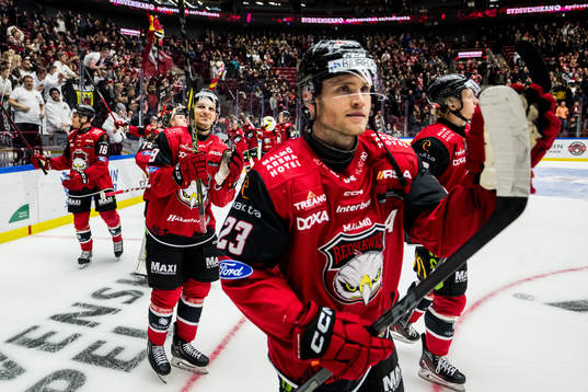 IF Malmö Redhawks Jakub Galvas och Christoffer Forsberg