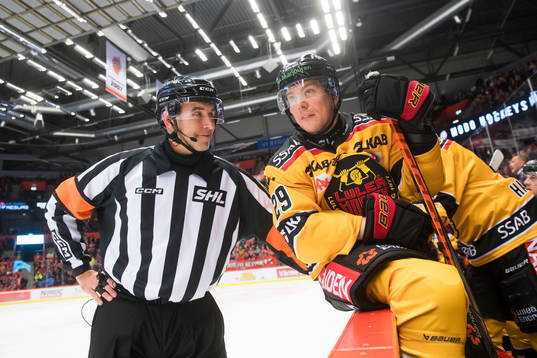 Domare Linus Öhlund och Luleås Erik Gustafsson