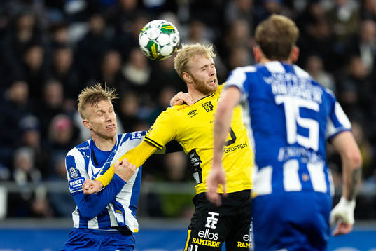 IFK Göteborgs Oscar Wendt och Elfsborgs Sveinn Guðjohnsen
