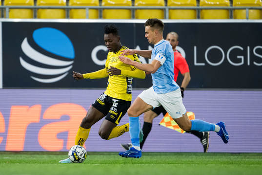 Elfsborgs Jalal Abdullai och Malmö FFs Jonas Bruun Knudsen