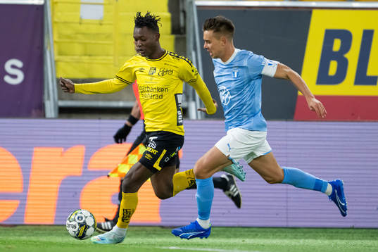 Elfsborgs Jalal Abdullai och Malmö FFs Jonas Bruun Knudsen