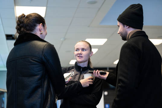 Matilda Vinberg i mixade zonen