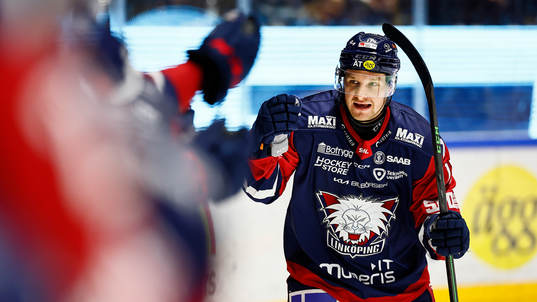 Linköpings Sebastian Strandberg jublar