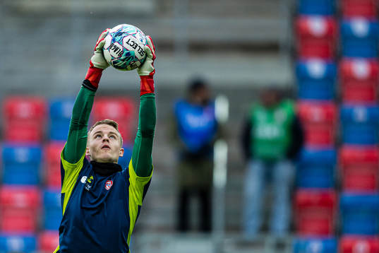 Goalkeeper Emil Gundelach Ødegaard of KFUM waer the OBOS-ligaen match between KFUM and Skeid