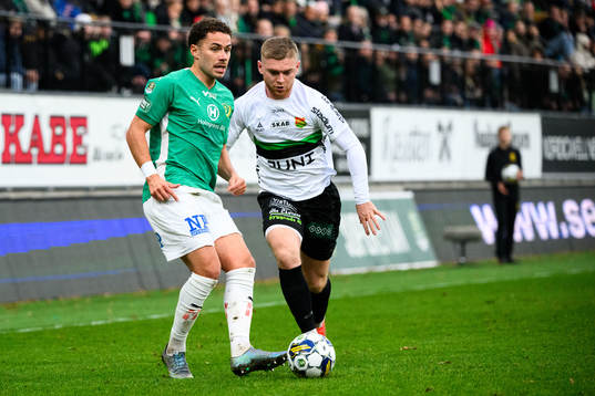Jönköpings Södras Malkolm Moenza och GAISs Dino Salihovic