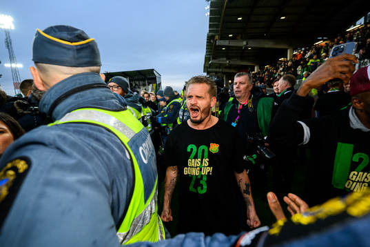 GAISs Jonas Lindberg jublar över avancemang till