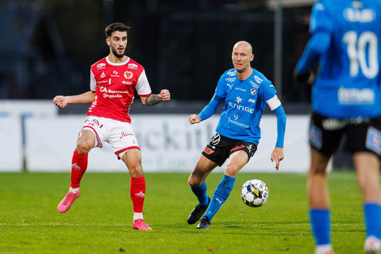 Kalmars Noah Shamoun och Halmstads Andreas Johansson