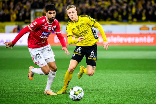 Degerfors Elyas Bouzaiene och Elfsborgs Jeppe Møldrup