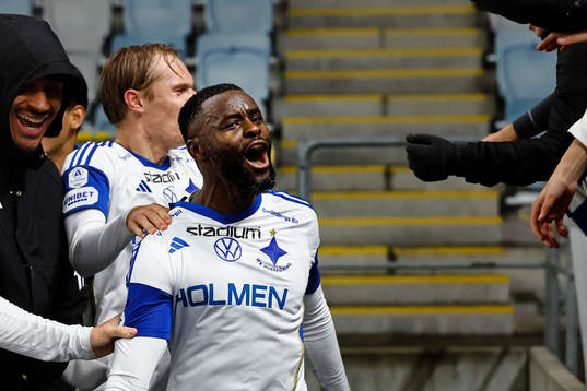 IFK Norrköpings Maic Sema jublar efter mål 4-3