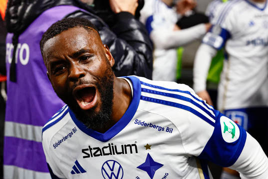 IFK Norrköpings Maic Sema jublar efter mål 4-3 