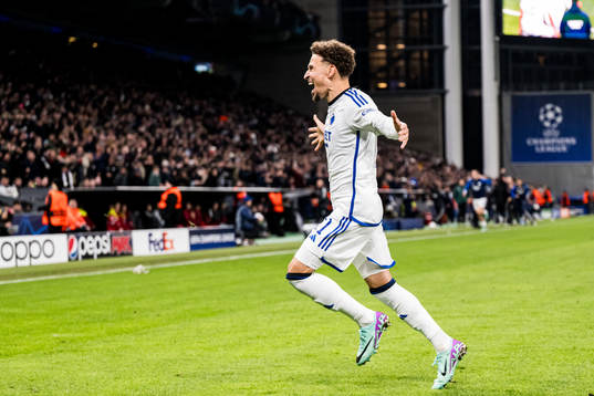 Jordan Larsson of FC Copenhagen celebrates