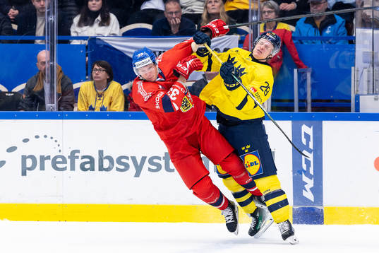 Jan Kostalek of Czech Republic gets hit by a Anton