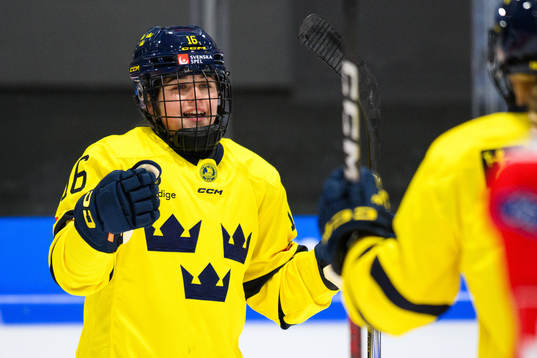 Matilda af Bjur of Sweden celebrates scoring 0-3