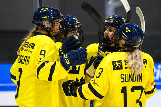 Matilda af Bjur of Sweden celebrates scoring 0-3