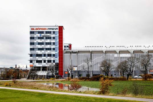 Bilbörsen Arena före fotbollsmatchen i Damallsvenskan mellan Linköping och Kristianstad den 11 november 2023 i Linköping. 