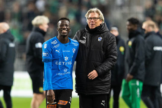 Halmstads Naeem Mohammed och analytiker Per Olsson