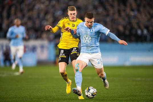 Elfsborgs Alexander Bernhardsson och Malmö FFs Gabriel