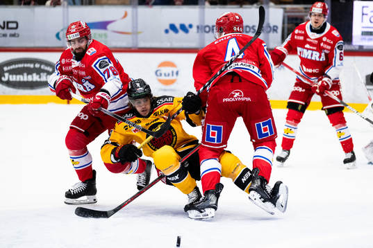 Luleås Mario Kempe och Timrås Robin Hanzl och Tim Erixon
