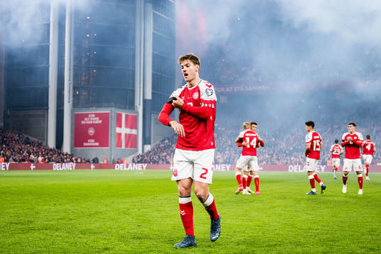 Joachim Andersen of Denmark before the UEFA Euro Qualifier football match between Denmark and Slovenia