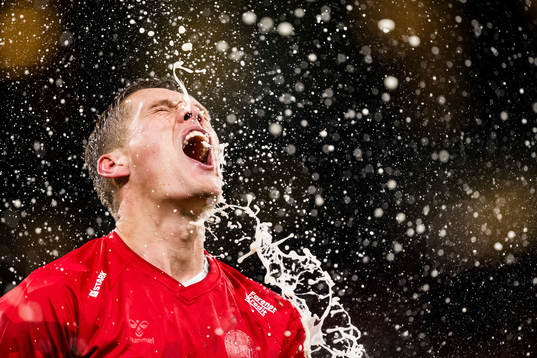 Jannik Vestergaard of Denmark celebrates