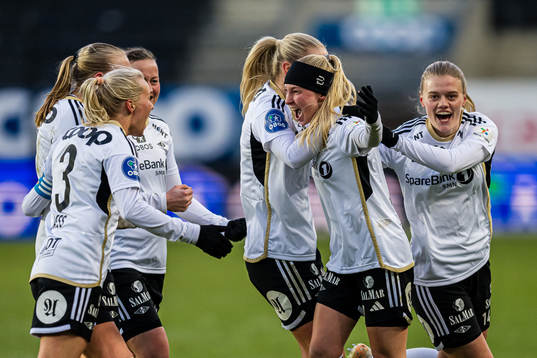 Emilie Marie Joramo of Rosenborg celebrates after scoring the 1-0 goal