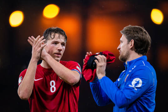 Sander Berge and Stefan Strandberg of Norway