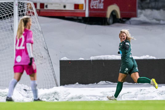 Maria Hovmark of Avaldsnes celebrates after scoring the 0-2 goal
