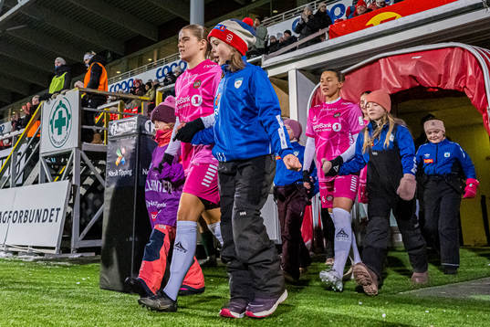 Mali Motrøen Trøan of TIL 2020 ahead of the Toppserien playoff football match between TIL 2020 and Avaldsnes on November 22, 2023 in Tromsø.