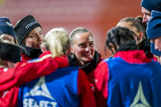 Selma Løvås of Avaldsnes ahead of the Toppserien playoff football match between TIL 2020 and Avaldsnes on November 22, 2023 in Tromsø.