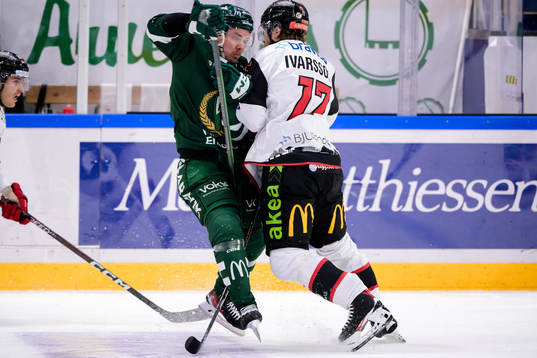 Färjestads Joel Kellman och Malmö Redhawks Johan Ivarsson