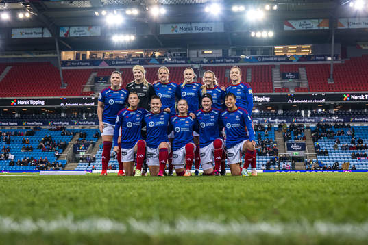The starting eleven of Vålerenga, from the top left;