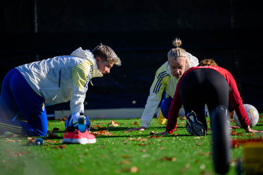 Lina Hurtig and Caroline Seger of Sweden