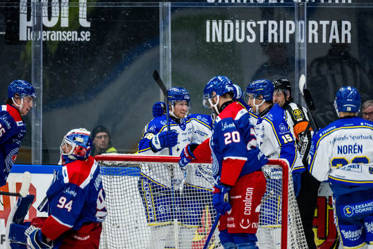 Leksands spelare jublar