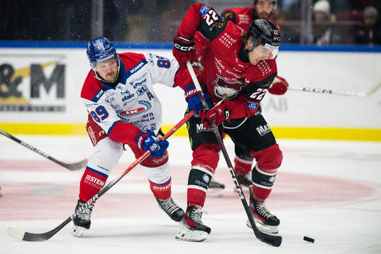 Malmö Redhawks Janne Kuokkanen och Oskarshamns Patrik