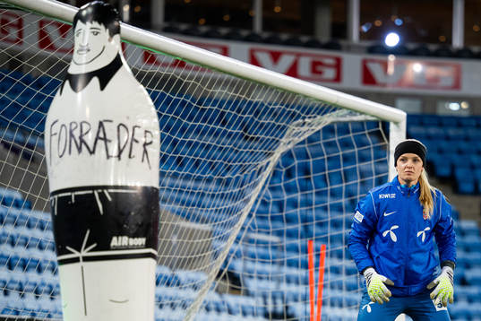 Goalkeeper Guro Pettersen of the Norwegian women's national football team