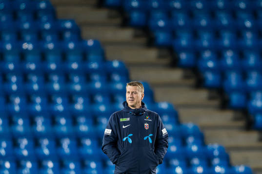Leif Gunnar Smerud, head coach of Norway, ahead of the UEFA Women’s Nations League football match between Norway and Portugal on December 1, 2023 in Oslo. 