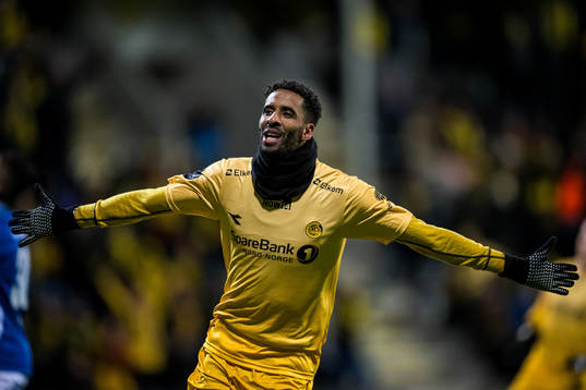 Amahl Pellegrino of Bodø/Glimt celebrates after scoring the 1-0 goal