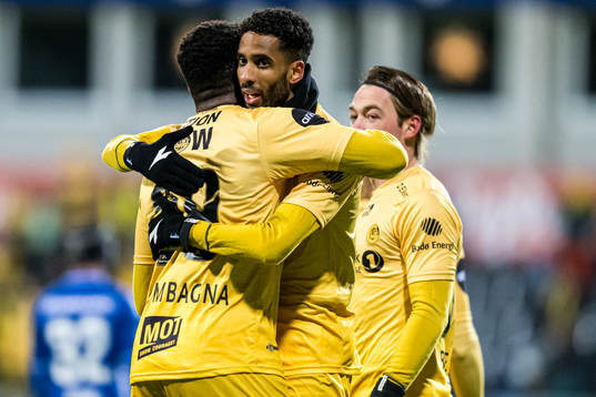 Amahl Pellegrino of Bodø/Glimt celebrates after scoring the 1-0 goal