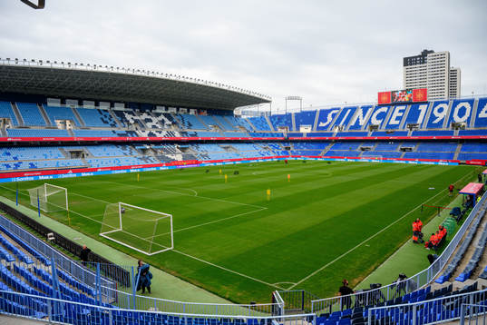 General view of Estadio La Rosaleda ahead of the women’s national football team of Swedens training on December 4, 2023 in Malaga. 