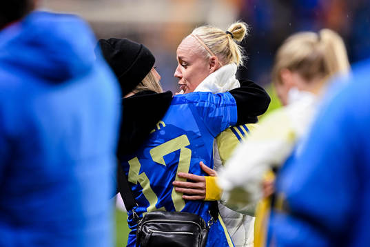 Caroline Seger and Olivia Schough of Sweden