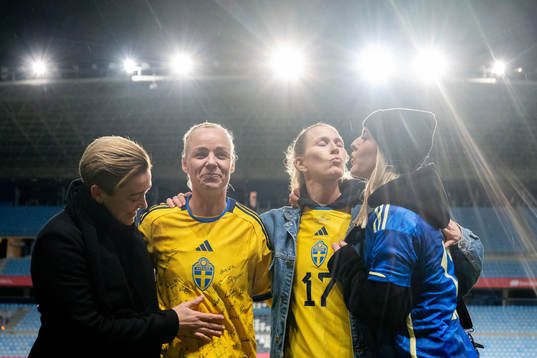 Therese Sjögran, Caroline Seger, Emma Berglund and Olivia Schough of Sweden