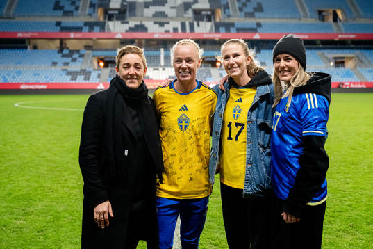 Therese Sjögran, Caroline Seger, Emma Berglund and Olivia Schough of Sweden