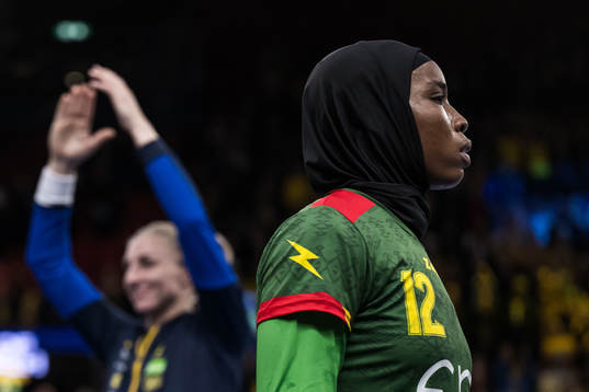 Issa Haoua of Cameroon looks dejected