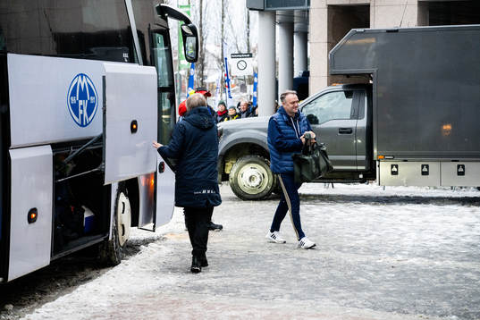 Erling Moe, head coach of Molde, arrives ahead of the cup final match between Bodø/Glimt and Molde on December 9, 2023 in Oslo. 