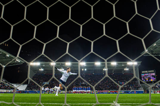 Christoffer Aasbak of Kristiansund celebrates