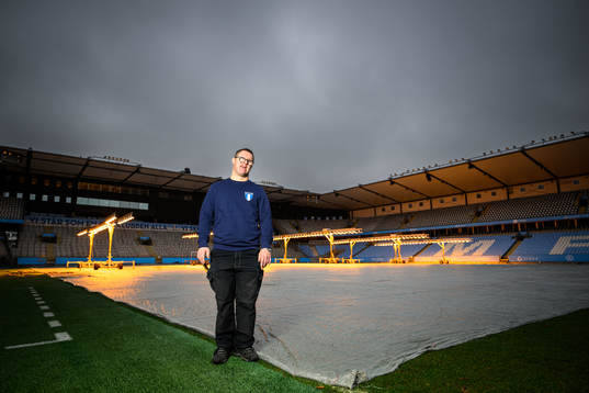 Christoffer Karlsson, planskötare på Eleda Stadion