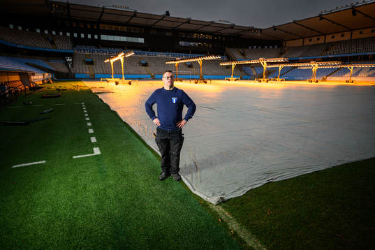 Christoffer Karlsson, planskötare på Eleda Stadion