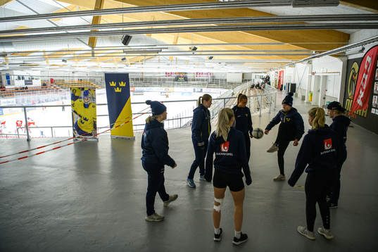 Sveriges spelare värmer upp