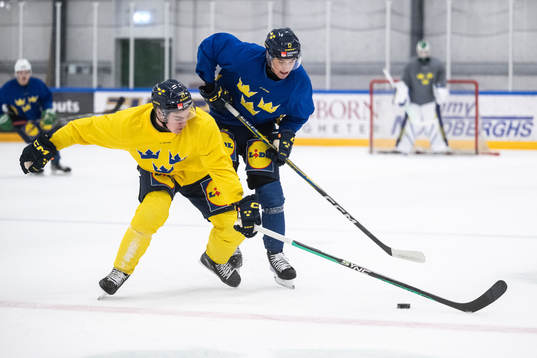 Oskar Pettersson and Noah Östlund of the Swedish under-20